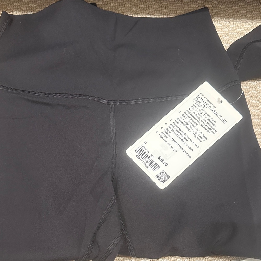 Lululemon nwt align 25” Black High-Waisted Leggings
